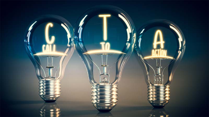 Call To Action Written In Light Bulbs