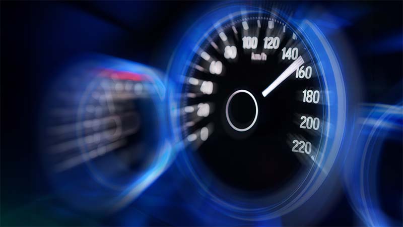 Motion Blur Of Modern Car Instrument Panel Dashboard