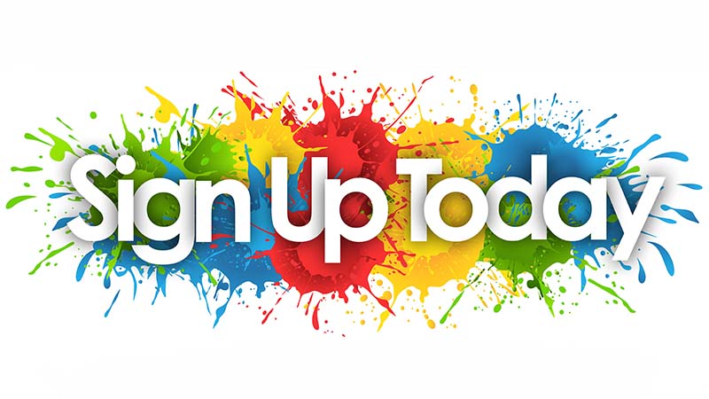 Sign Up Today Words In Paint