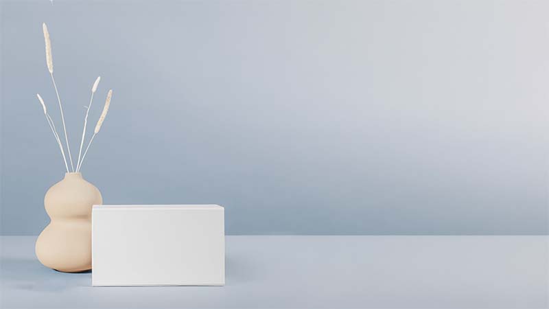 White Box Mockup Design On Minimal Background