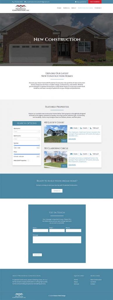 Prudential Construction New Construction Project Page